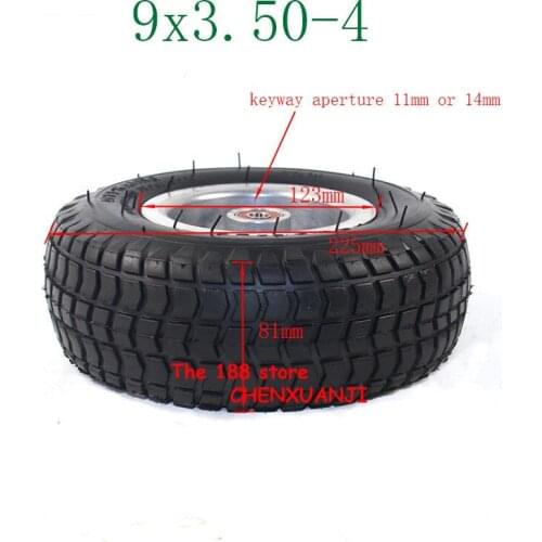Free Shipping High Performance 9X3.50-4 Pneumatic Tyre with Rims for Electric Scooter Gas Scooter Pocket Bike Electric Tricycle