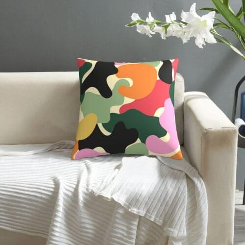 Seamless Fashion Colorful Camouflage Pattern pillowcase printed cushion cover sofa waist pillow pillow cover