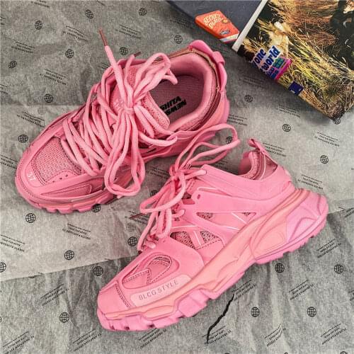 Brand Design Women Sneakers 2021 Summer Lightweight Chunky Sneakers Womens Sport Shoes Fashion Ladies Pink Casual Shoes
