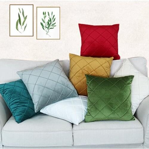 28 Super Soft Velvet Sofa Cushion Cover Lattice Jacquard Throw Pillow Cover Geometric Decorative Pillow Case For Home Hotel Car