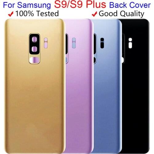 For SAMSUNG Galaxy S9 Plus S9+ G965 SM-G965F S9 G960 SM-960F Glass Back Battery Housing Repair Cover Rear Door Case Replacement