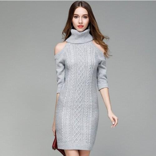 Women Fashion Sweater High Collar Solid Color Five-point Sleeve Pullover 2019 New Female Sweater Plus Long Section Spring Summer