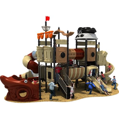 Exported Canada outdoor plastic playground equipment park slide play structrue YLW-OUT171080