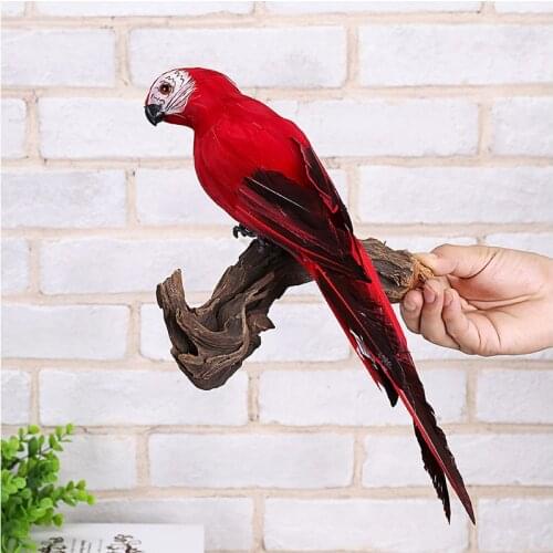35cm Handmade Simulation FeatherFoam Parrot Macaw Creative Lawn Figurine Ornament Animal Bird Garden Bird Parrot Prop Decoration