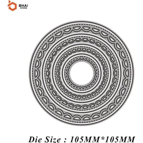 Round Shape Background Frame Metal Cutting Dies for DIY Scrapbooking Album Paper Card Embossing Decor Crafts Die Cuts