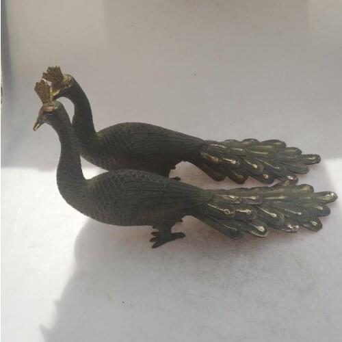 Collection chinese Handmade old bronze Gilt Peacock statue, Home Decoration antique sculpture