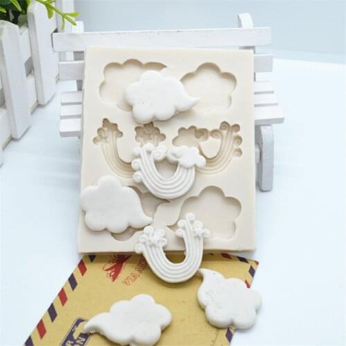 Luyou 1pcs 3D Rainbow Silicone Resin Fondant Molds Wedding Cake Baking Molds Pastry Kitchen Baking Accessories FM1441