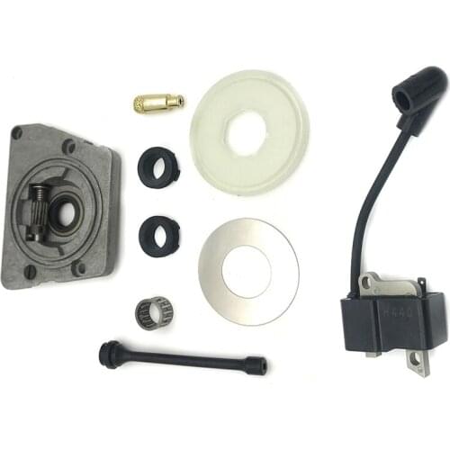 Ignition Coil Module Magneto For Husqvarna 135 140 Chainsaw & Oil Pump Worm Gear Dust Washer Hose Filter Kit