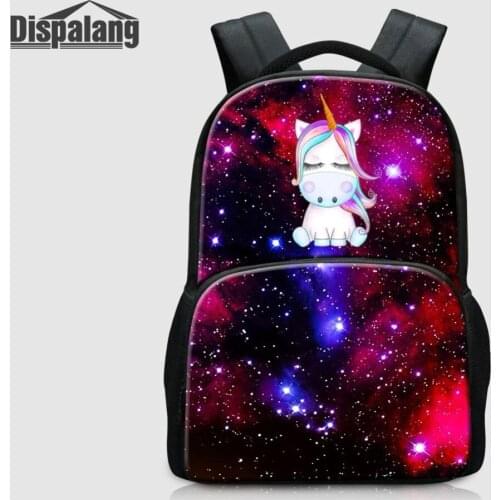 Cute Unicorn Universe Space Backpack For Teenagers High Quality Women Canvas Laptop Bags Ladies Notebook Bagpack Female Rucksack
