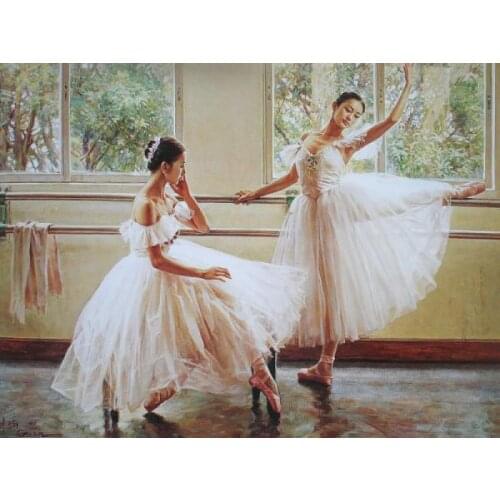 Needlework,embroidery,DIY Cross stitch kits,Ballet peopl girl pattern white canvas counted Cross-Stitching home decor crafts