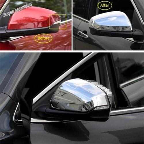 Lapetus Door Mirror Rearview Cover Trim Accessories Exterior Fit For Chevrolet Equinox 2017 - 2021 / Chrome Carbon Fiber ABS