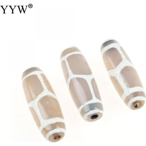 1pc Natural Tibetan Agates Dzi Beads Loose Beads Turtle Shell Powerful Amulet Blessing Beads For Making Jewelry Light Grey