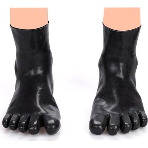 Foot Socks Natural Latex Short Tube Foot Cover Five Finger Socks Bdsm Bondage Restraint Stage Performance Cosplay Party Sex Toys