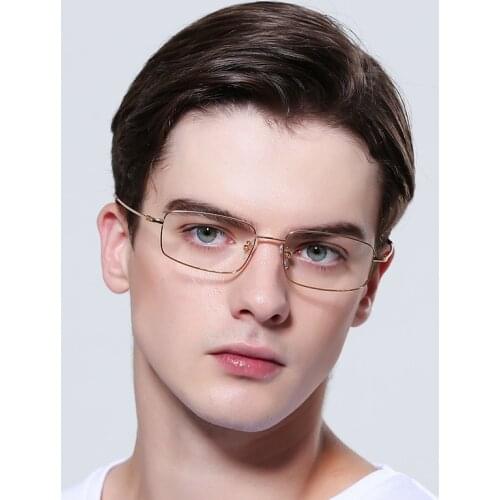 FENCHI glasses frame men optical glasses student rectangular frames Transparent metal eyeglasses myopia glasses oculos de grau