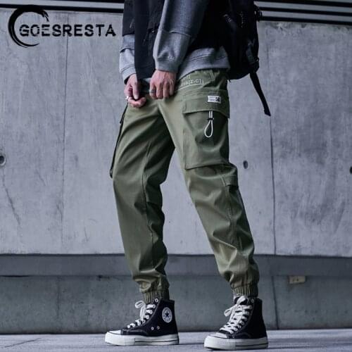 2020 Autumn Men Pants Black Hip Hop Pockets Streetwear Joggers Sweatpants Casual Harem Trousers Harajuku Brand Cargo Pants Men