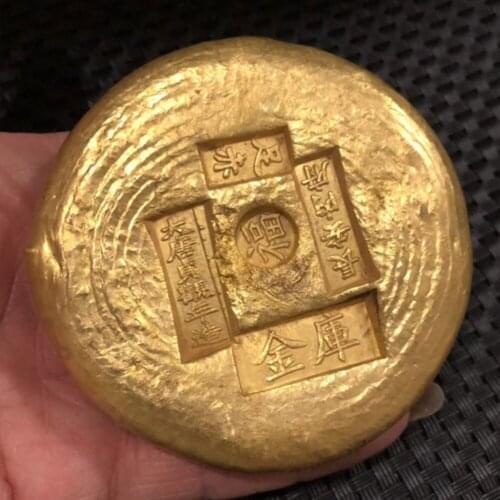Randomly send 1pcs china antique collectibles gold bar Bullion,gold ingot COINS Family decor gifts metal crafts COINS