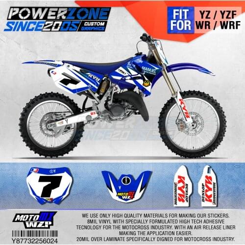 PowerZone Customized Team Graphics Backgrounds Decals 3M Custom Stickers For YAMAHA YZ125/250 X 1996-2001 2002-14 2015-2019 024
