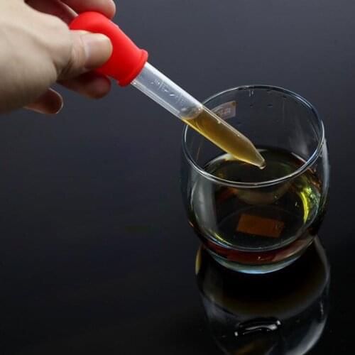 4 Pieces of 5ml Small Silicone Plastic Feeding Medicine Liquid for Eye Scale Pipette Dropper School Laboratory Supplies 4 Colors