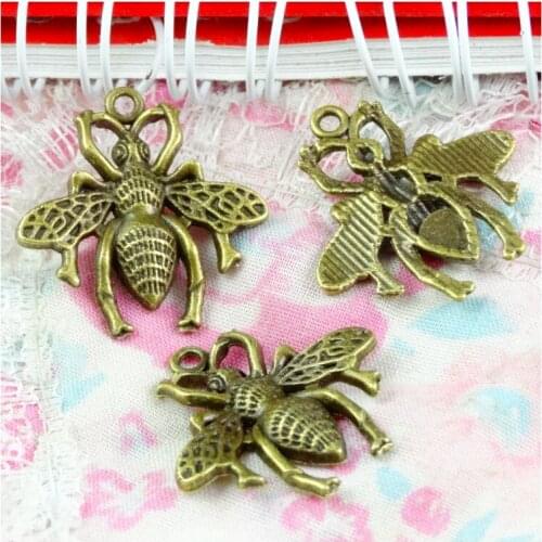 40pcs Charms Bee 26*25MM Antique Making Pendant fit,Vintage Bronze color,DIY Handmade Jewelry