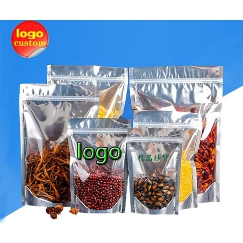 Stand Up Translucent Ziplock Zipper Packaging Mylar Foil Bag for Snack Spice Seasoning Cheese Meat Food Rice Cereals Nuts Candy