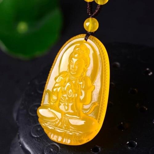 Drop Ship Yellow Jade Pendants Buddha Necklace Pendant Chalcedony Lucky Pendants Agate Buddha Pendant Jades Jewellry