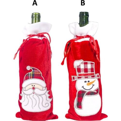 2020 Christmas Wine Bottle Cover Santa Claus Snowman Wine Bottle Cover New Year Gifts For Party Dinning-table Bottle Decoration