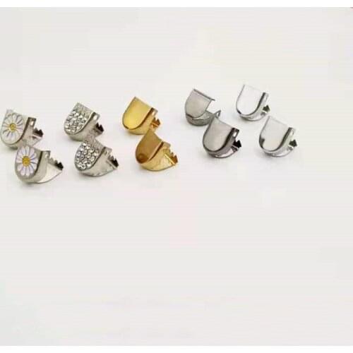 4pc/Set Lazy Shoelace Metal Press Buckle Free Tie Diy MenS And WomenS Sports Shoes With Headband Drill Small Daisy Buckle Clip