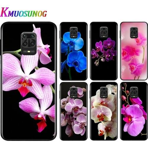 Silicone Black Cover Orchid Flowers For Xiaomi Redmi Note 9 9S Pro Max 8T 8 7 6 5 Pro 5A 4X 4 Phone Case Bag