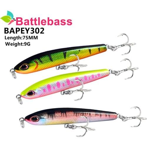 BATTLEBASS Sinking pencil lure 9g minnow swimbait worbbler artificial bait fishing tackle for bass prech pike trout lures
