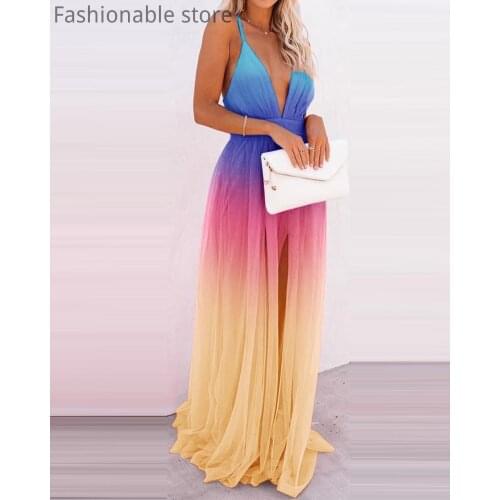 Women Sleeveless Crisscross Backless Mesh Patchwork Party Dress