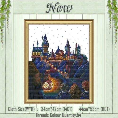 Magic Castle scenery decor painting counted printed on the canvas DMC 11CT 14CT kits NKF Cross Stitch embroidery needlework Sets