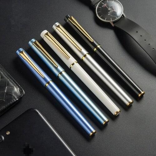 High Quality Gel Pens Imitation Metal Texture Feeling Black Signature Pen For Business Student Writing Stationery School Supply