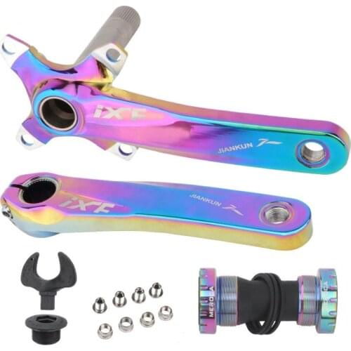 Rainbow 104BCD 170mm MTB Bicycle Crankset Crank 32/34/36/38T Narrow Chainring Coloful MTB Road Bike Sprocket Bicycle Crank Parts