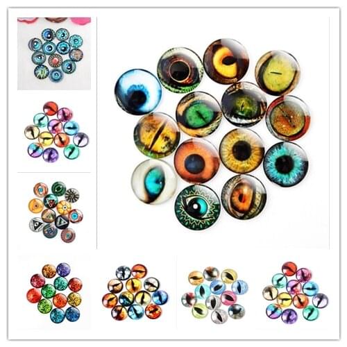 10pcs/lot 8-25MM Mixed Round Dragon Cat Eyes Cabochon for make bracelet necklace for women earring pins brooch craft supply