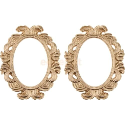 2pcs Baroque Style Oval Resin Wall Frame Home Decor Wedding Photo Prop