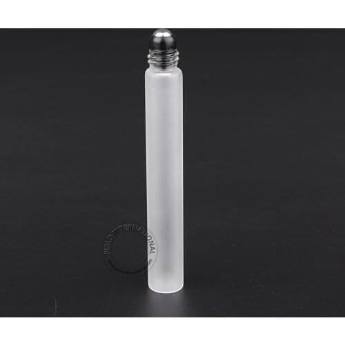 20pcs/LOT Promotion Glass 10ml Empty Roll on Bottle Essential Oil Frosted Perfume Container Refillable Packaging Small Box