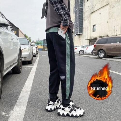2020 Autumn Fashions Men Pants Joggers Black Green Casual Sweatpants Track MenS Sweat Trouser thin thick Plush fleece M-6xl