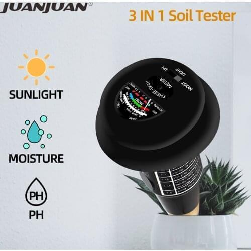 3 In1 Soil Tester PH Moisture Light Meter Soil Temperature Analyzer Acidity Humidity Sensor Tester Monitor For Plant Flowers