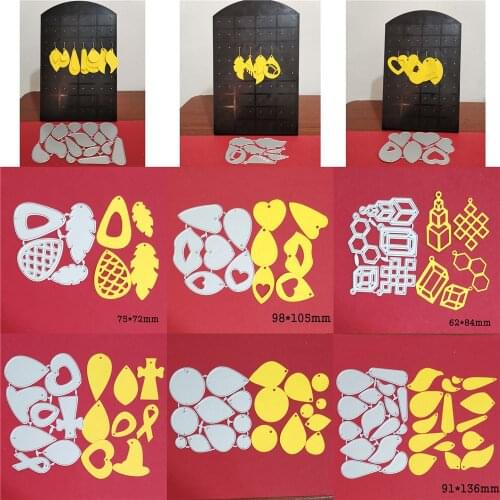 3D Geometric Water Drop Earrings Metal Cutting Dies For Stamp Scrapbooking Stencil DIY Paper Album Card Decor Embossing 2021 New