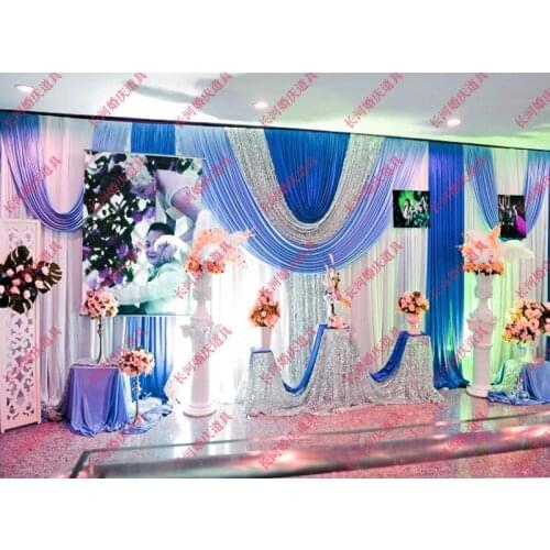 4mx8m Wedding backdrop Luxurious wedding suppiles decorations wholesale wedding decor stage fabric curtain backdrop