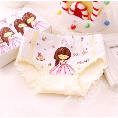 6PCS/LOT 2020 Kid Baby Girl Underwear Print Cartoon Cute Panties Breathable Briefs beauty girl Children Boxer UD32