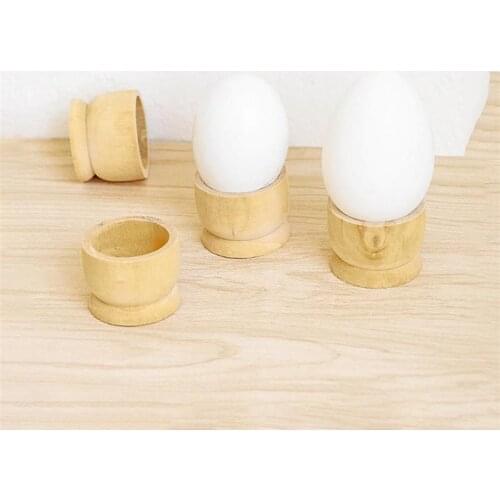 94PF 5PCS Easter Simple Unpainted Portable Kitchen Tool Egg Cup Wood Storage Holders