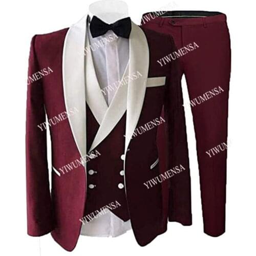 White Peaked Laple Men Suits For Wedding Custom Made Slim Fit Robe De Marriage Groom Wear Blazers Formal Party Traje Hombre 2021