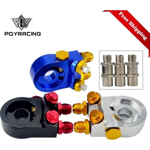 Free Shipping Aluminum AN10 Oil Cooler Adapter Sandwich Turbo With Thermostat And FIitting 3/4-16 UNF,M20*1.5 PQY6746