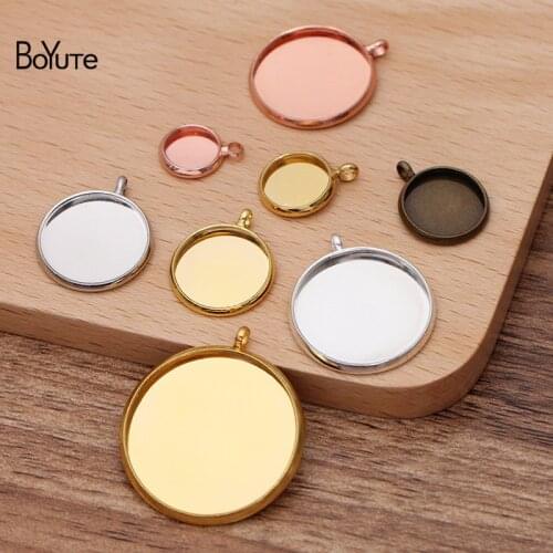 BoYuTe (100 Pieces/Lot) Fit 10MM 12MM 14MM 16MM 18MM 20MM 25MM Cabochon Pendant Base Diy Handmade Blank Tray Jewelry Accessories
