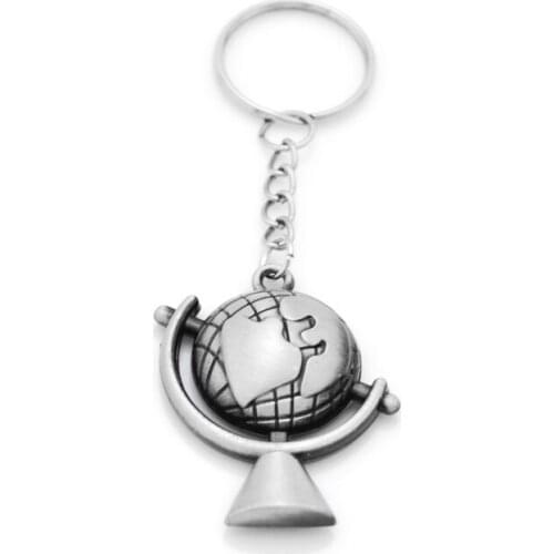 Men Women World Map Key Holder Vintage Globe Pendant Keychain Gift World Travel Adventurer Jewelry Keychains Key Keyring