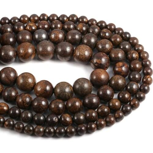 Natural Semi Precious Stone Beads Bronze Grey Circular DIY For Making Necklaces Bracelets And Earrings 4/6/8/10/12mm
