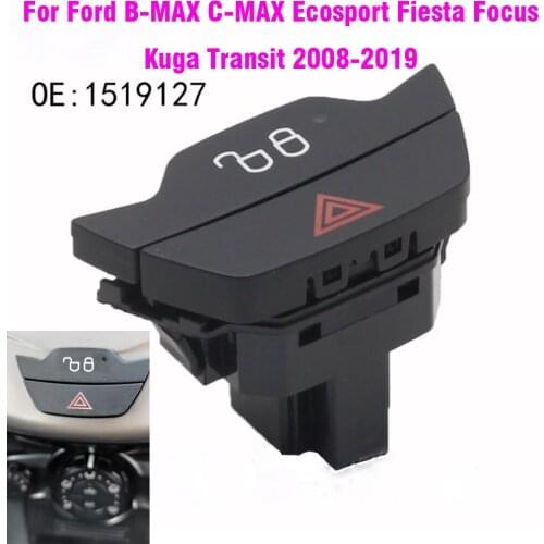 For Ford B-MAX C-MAX Ecosport Fiesta Focus Kuga Transit 2008-2019 Hazard Warning Light Button Lock Unlock Switch 1519127