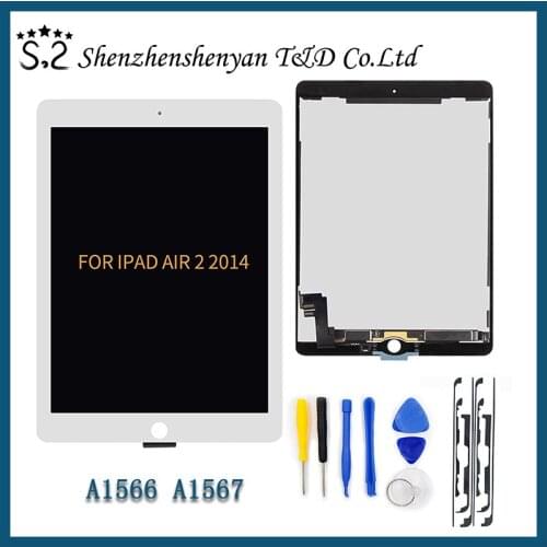 For Apple 9.7 LCD iPad 6 Air 2 A1567 A1566 9.7'' 100% AAA+ Grade LCD Display Touch Screen Digitizer Assembly Replacement