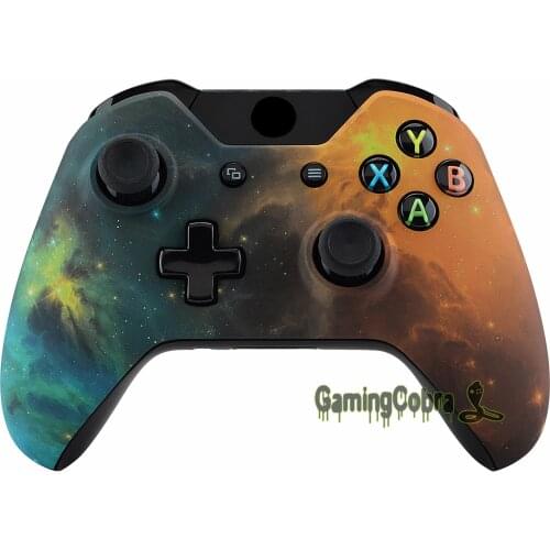EXtremeRate Gold Star Universe Soft Touch Top Repair Front Housing Shell for Standard Xbox One Controller Model 1537/1697